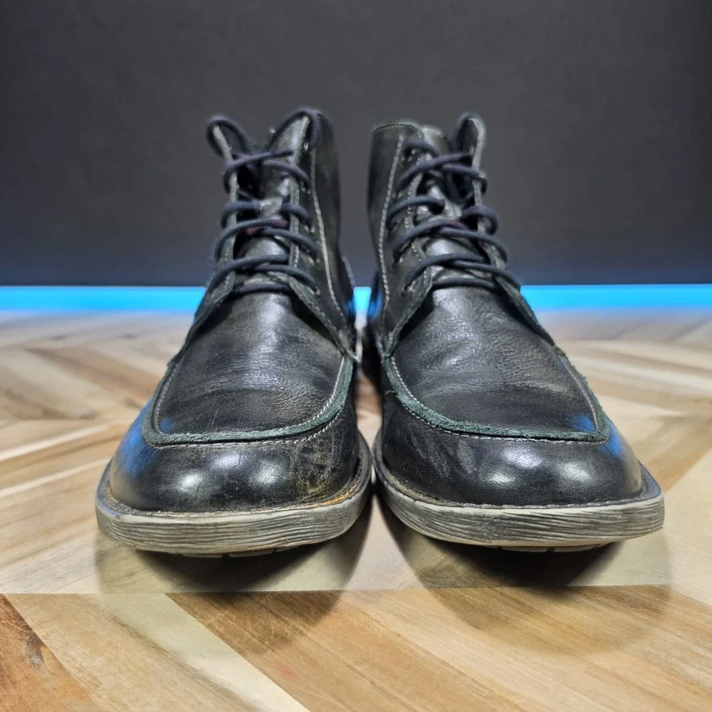 BED|STU Curtis II Chukka Boots Men's 12 Black Leather Lace Up Ankle Moc Toe
